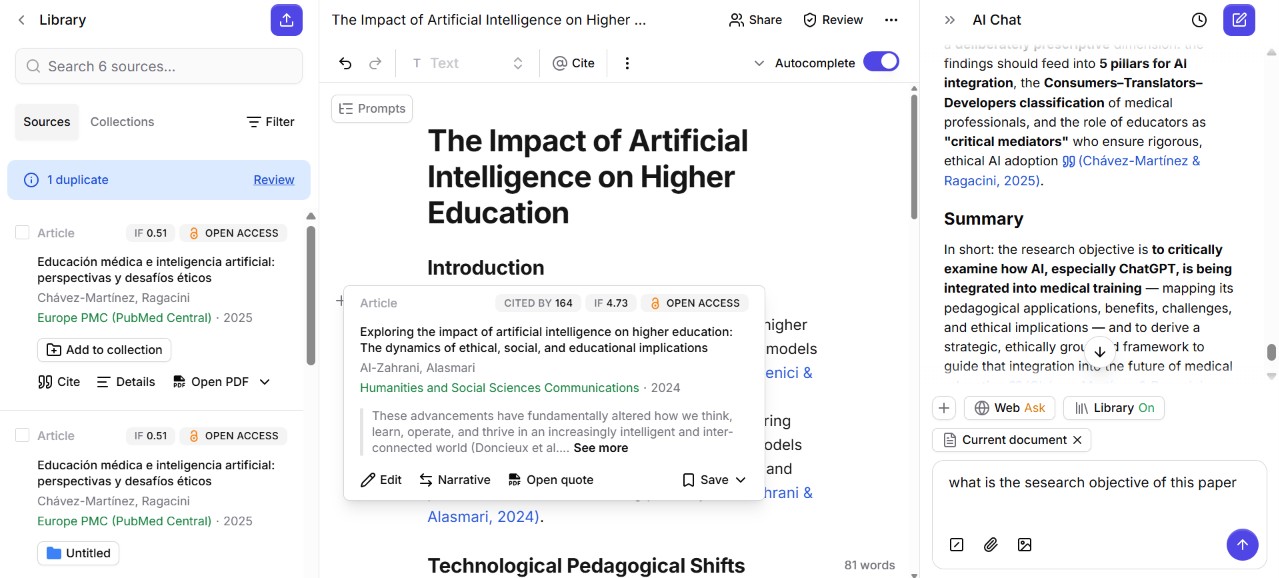 AI Autocomplete と AI Chat の実際の画面