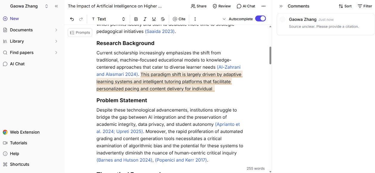 Collaborate 共同編集の実際の画面